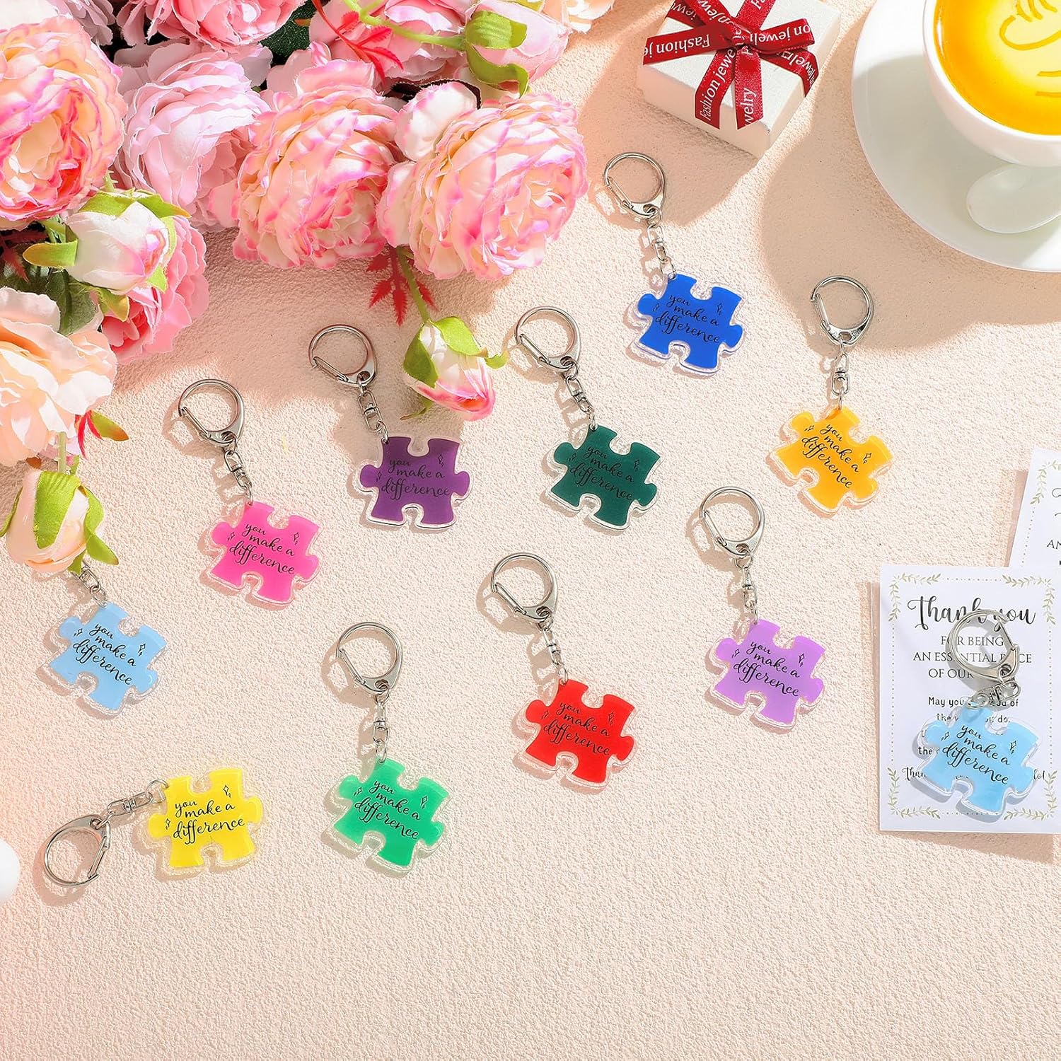 Geelin Team Puzzle Keychain Set for Appreciation Gifts