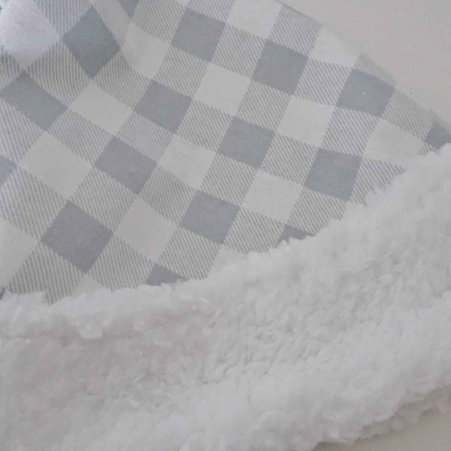 Gray White Buffalo Check Santa Hat