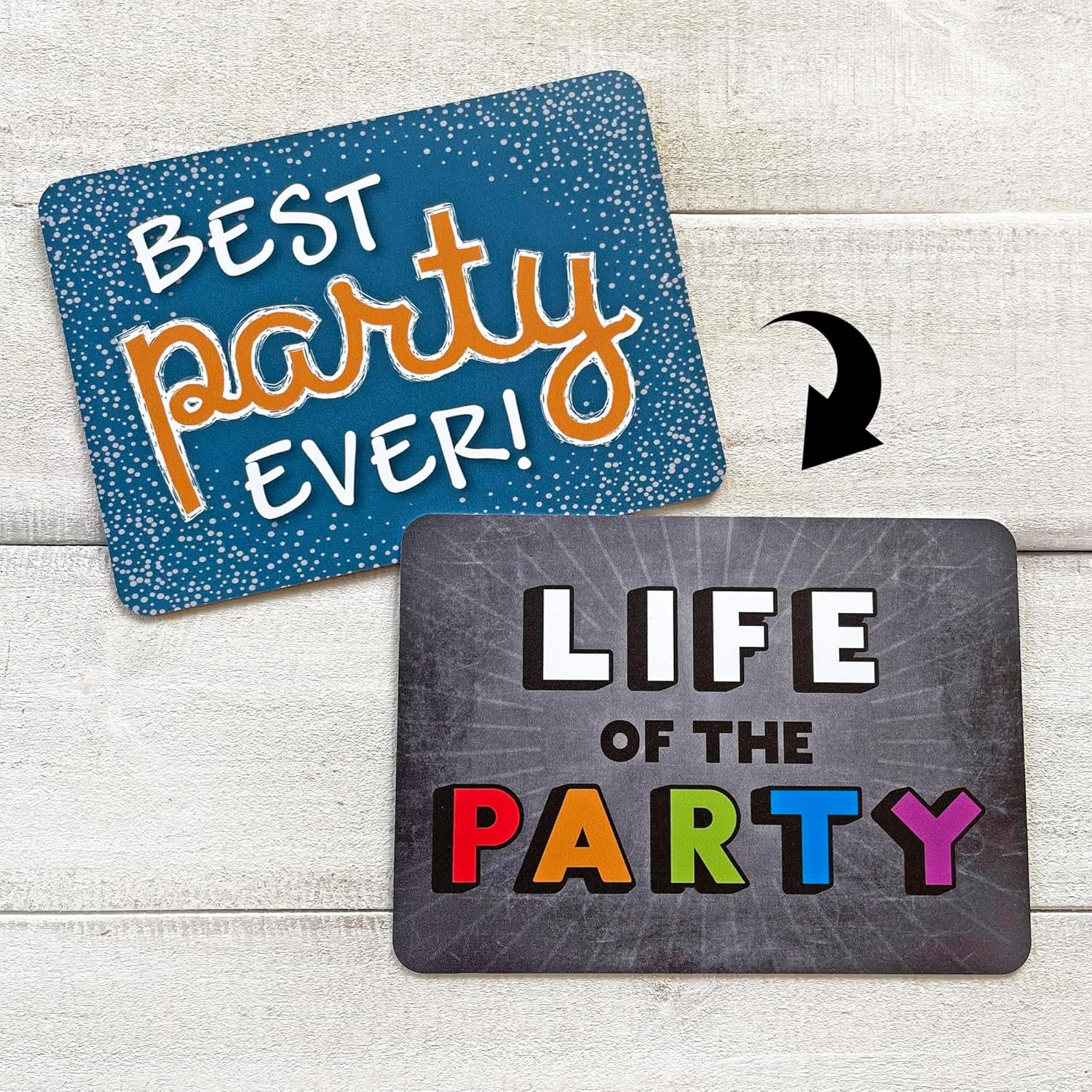 Plastic Photo Booth Prop Signs Set of 10 Phrases