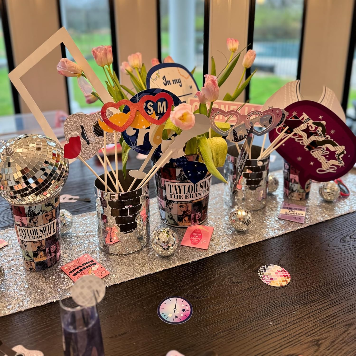Big Dot of Happiness Party Era Photo Booth Props - 20 Ct