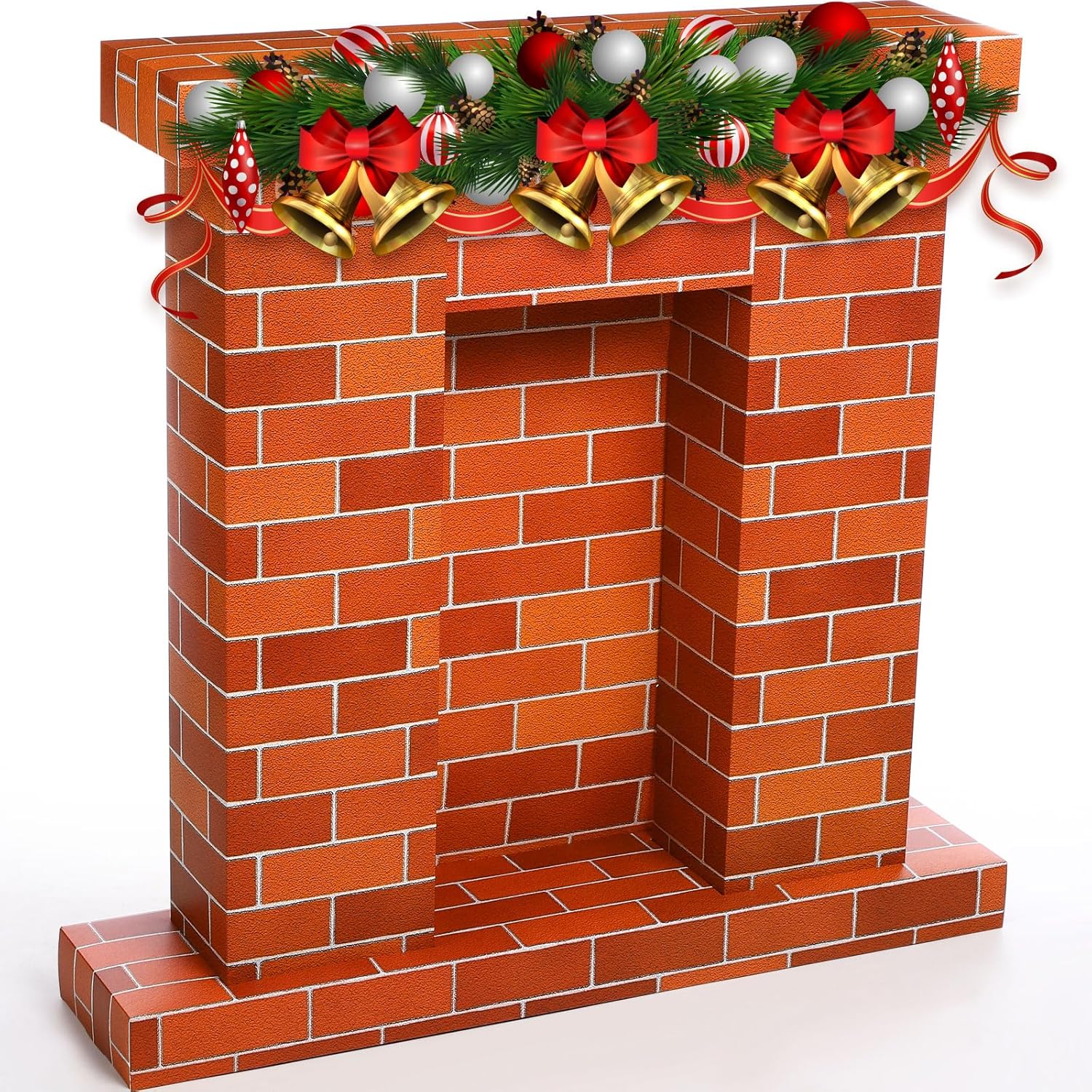 Fullhawl Christmas Cardboard Fireplace 3D Decor