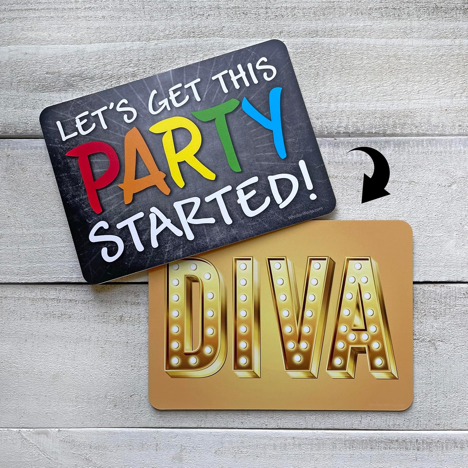 Plastic Photo Booth Prop Signs Set of 10 Phrases